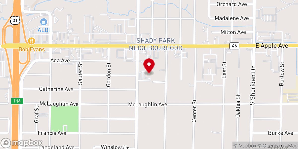 Map showing location of First Baptist Church