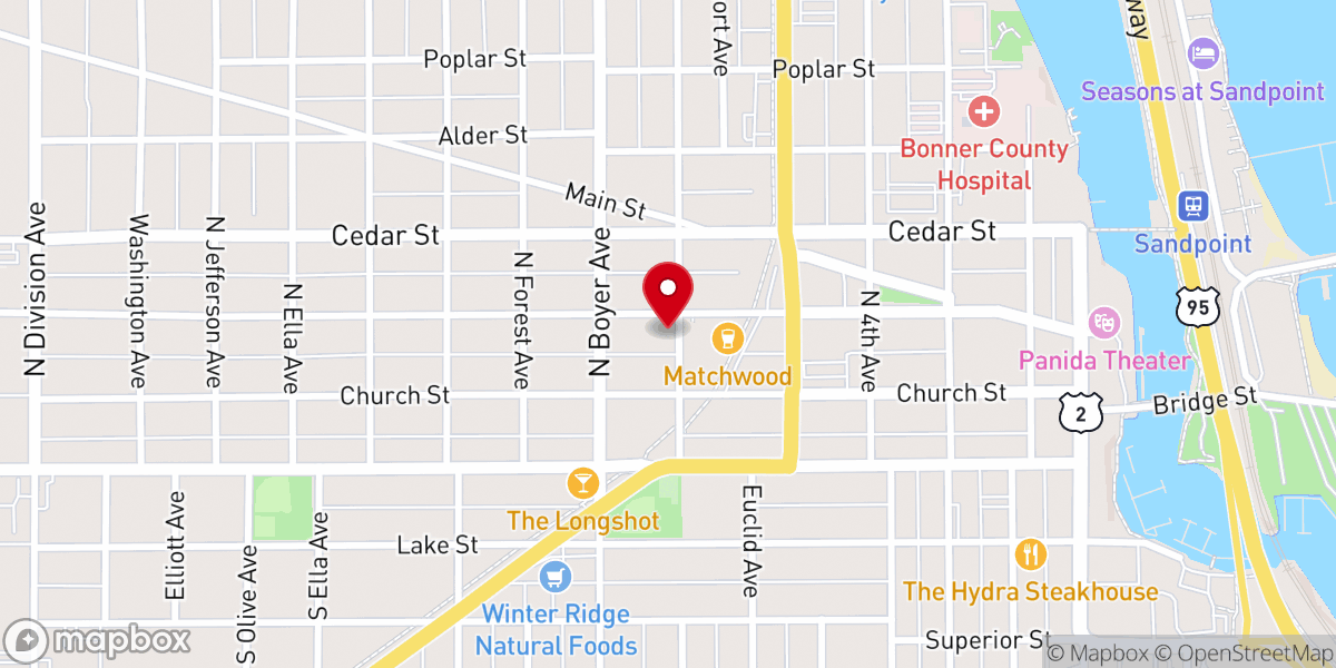 Map showing location of Heartwood Center