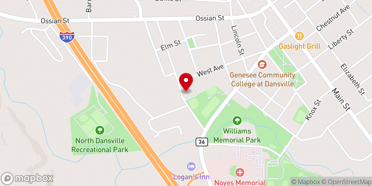 Map showing location of Dansville Foursquare Church