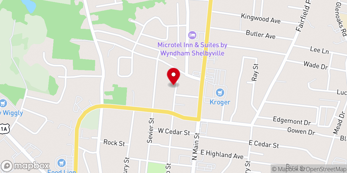 Map showing location of Woodfork Chapel AME Church