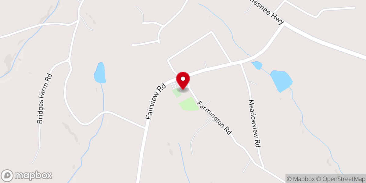 Map showing location of Fairview Baptist Church