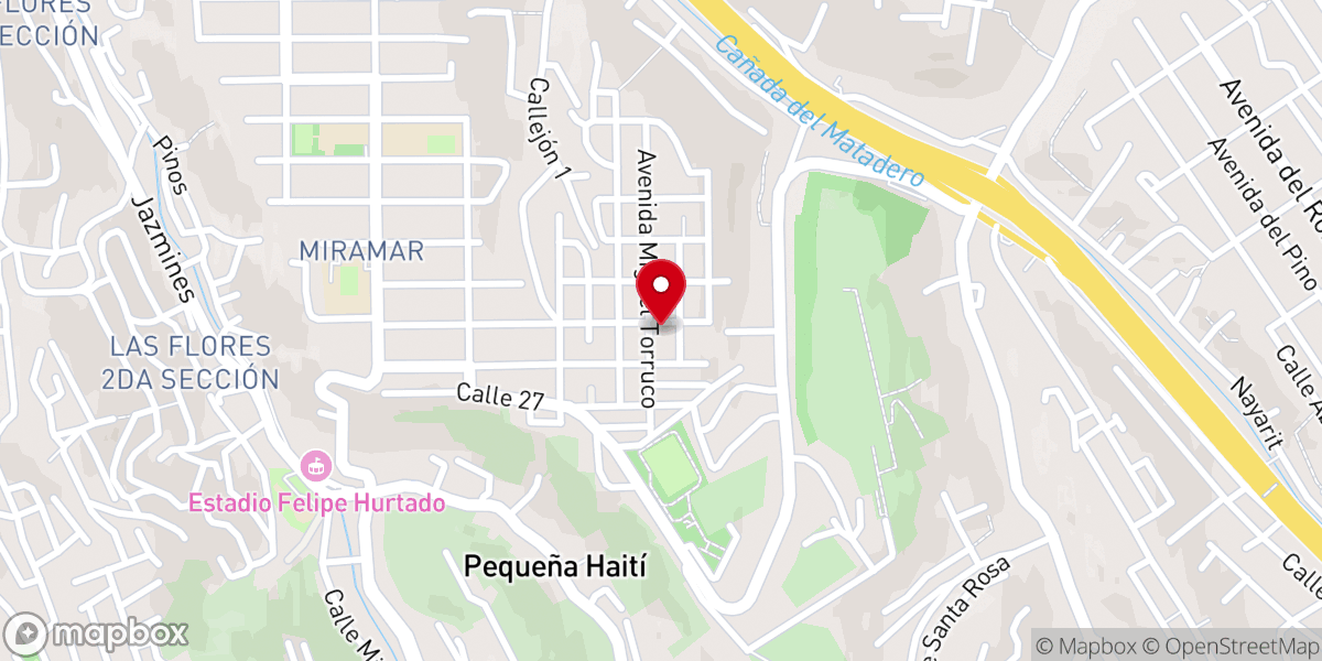 Map showing location of Parroquia Nuestra Señora de Guadalupe