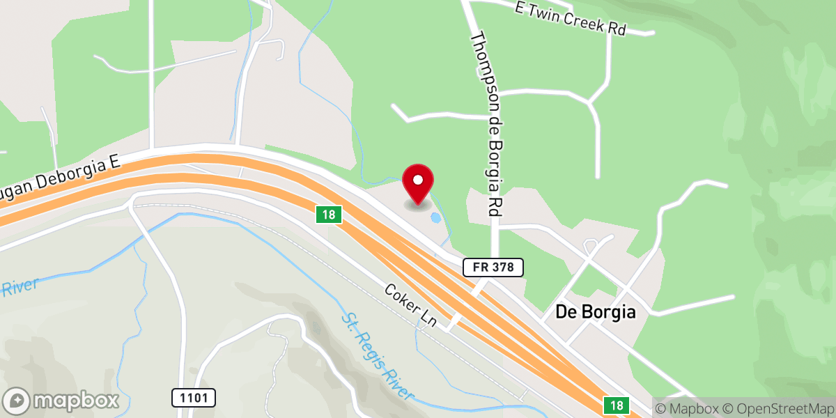 Map showing location of The Hideout