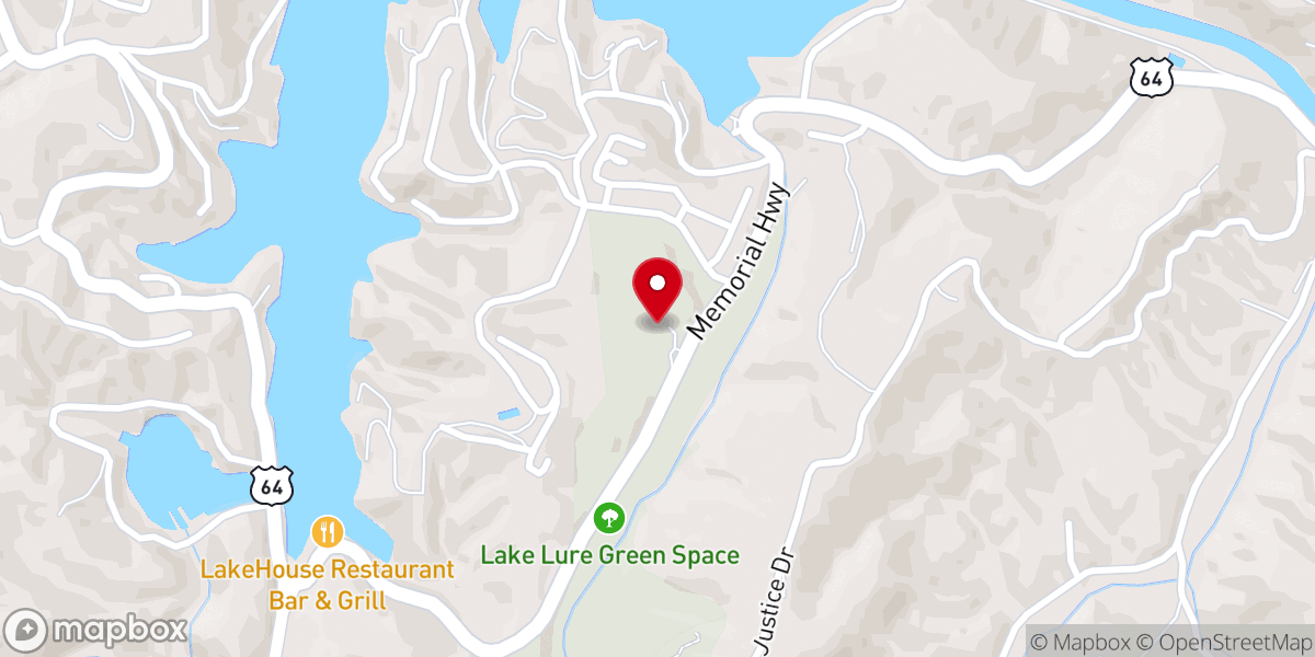 Map showing location of Lake Lure Green Space