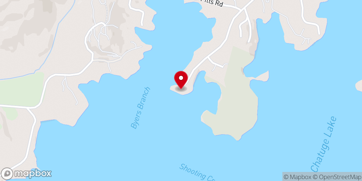 Map showing location of Chatuge - Ledford Chapel Road boat ramp