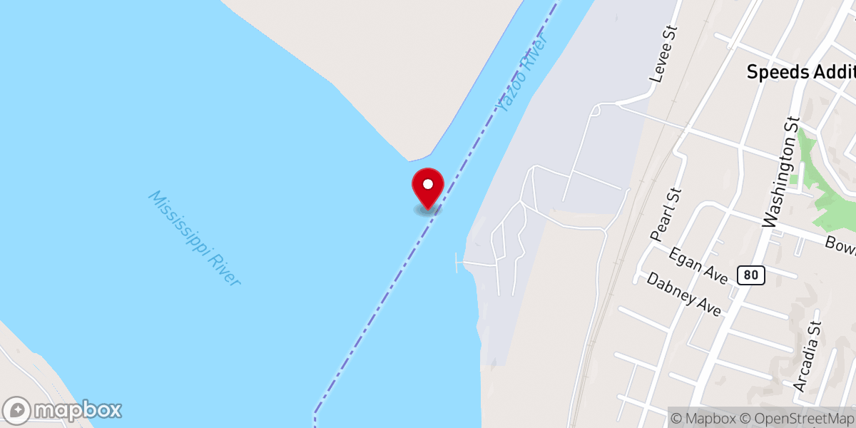 Map showing location of Yazoo River