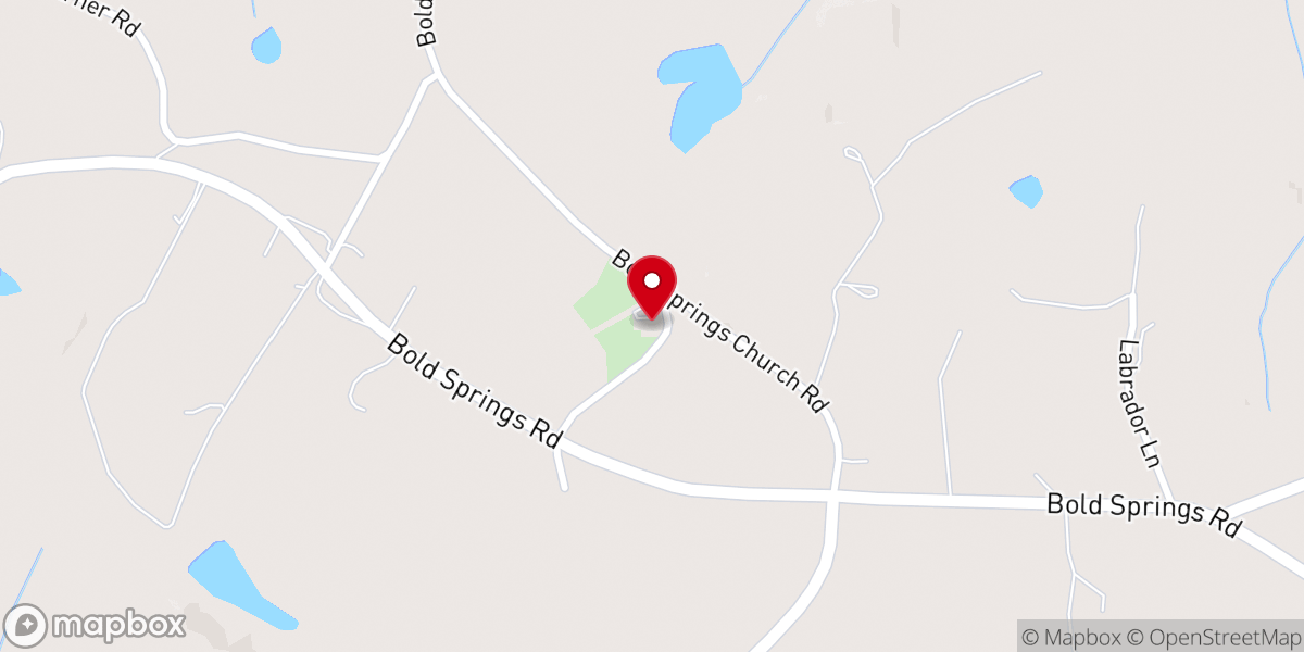 Map showing location of Bold Spring United Methodist Church