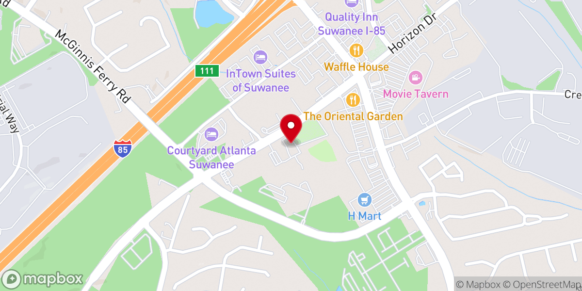Map showing location of Peachtree Road Baptist Church