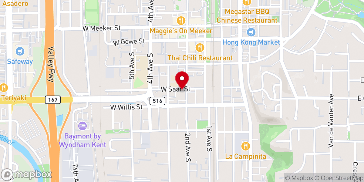 Map showing location of Kent First Korean Church