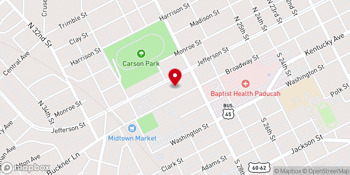 Map showing location of Broadway Church of Christ