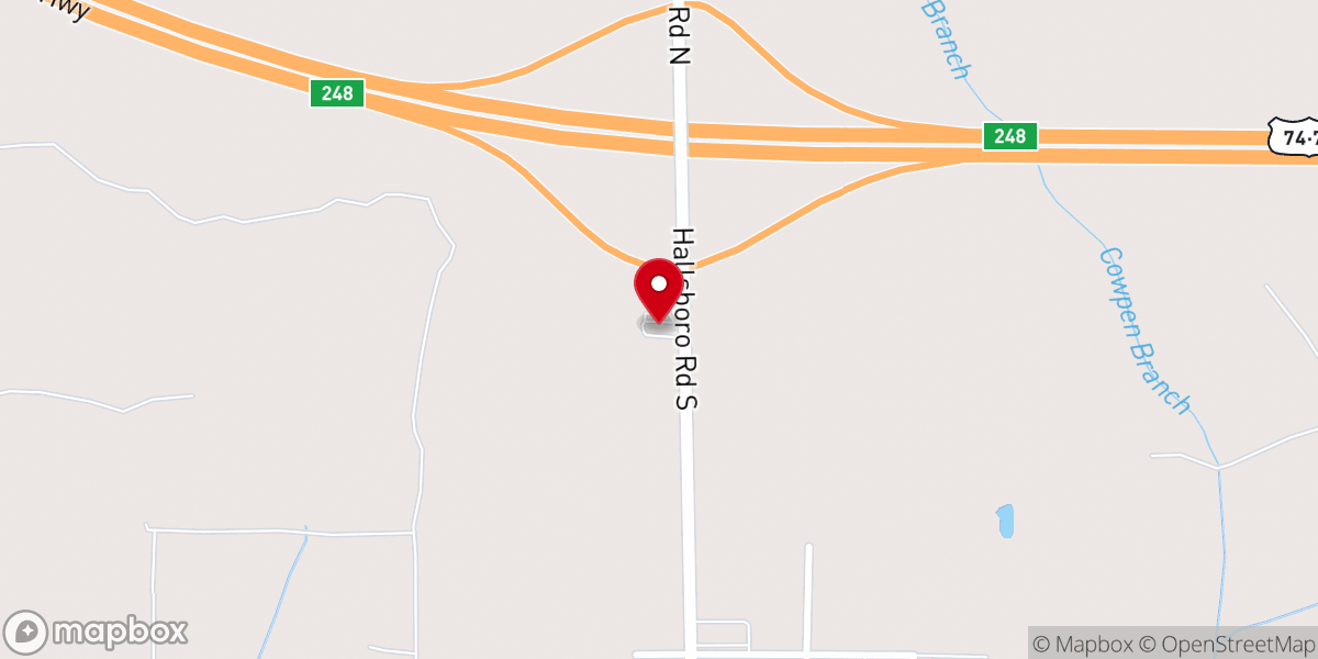 Map showing location of New Light Missionary Baptist Church