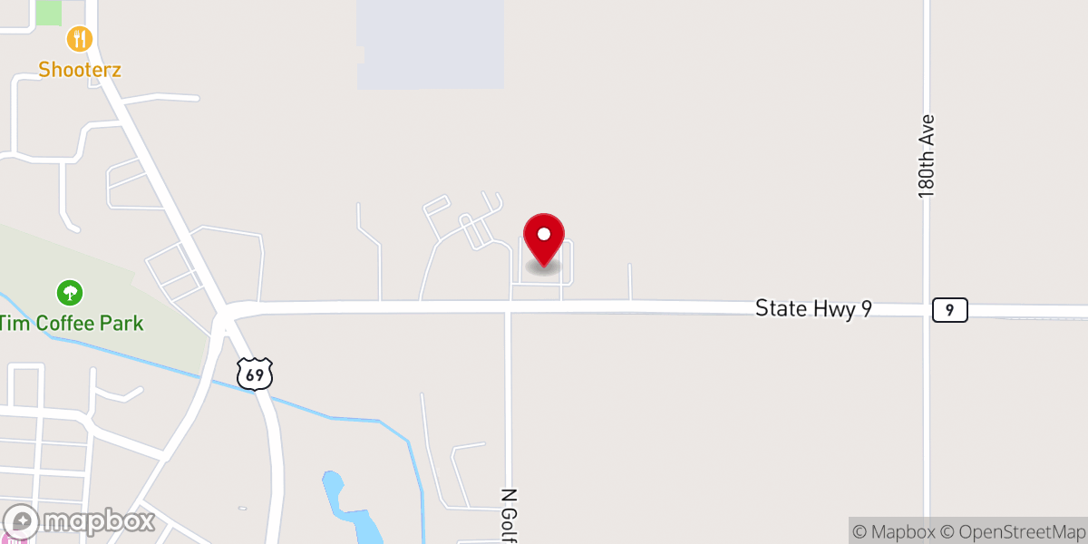Map showing location of First Baptist Church