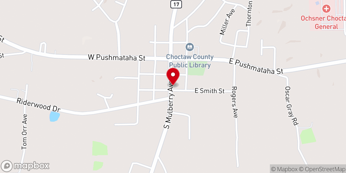 Map showing location of Butler City Hall