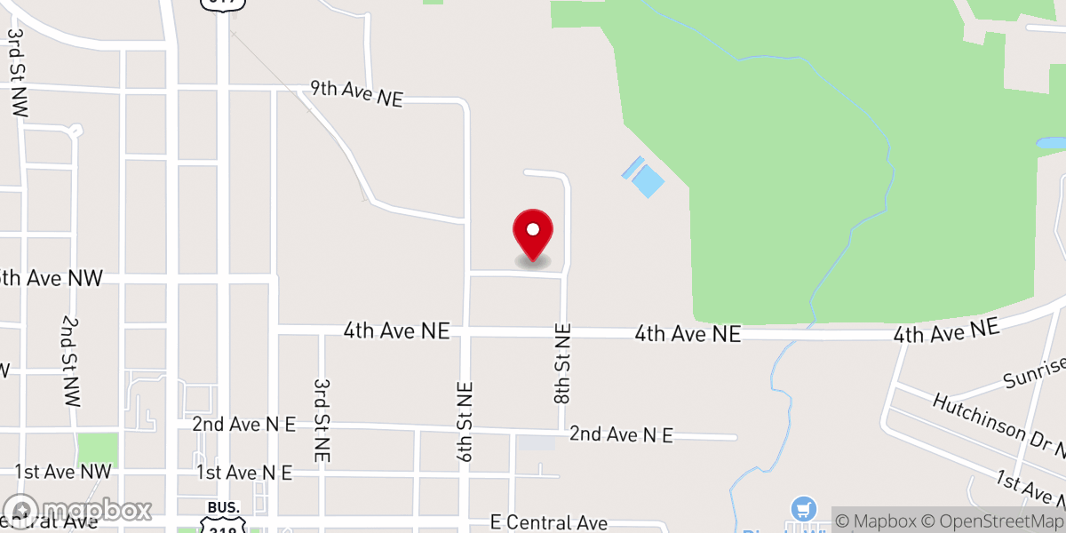 Map showing location of Unity First Baptist Church