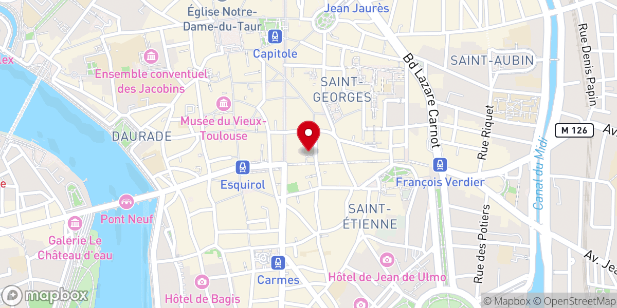 Map showing location of Musée des Augustins