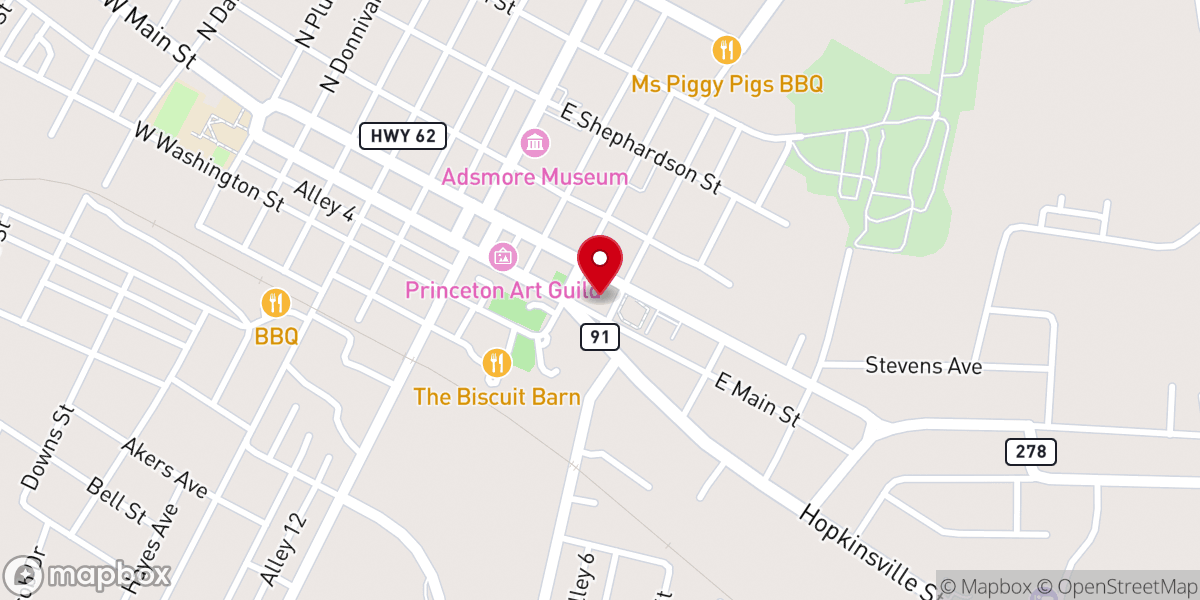 Map showing location of Pennyrile Allied Community Services
