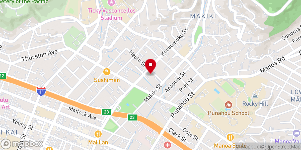 Map showing location of 하와이 그리스도교회 Christ United Methodist Church
