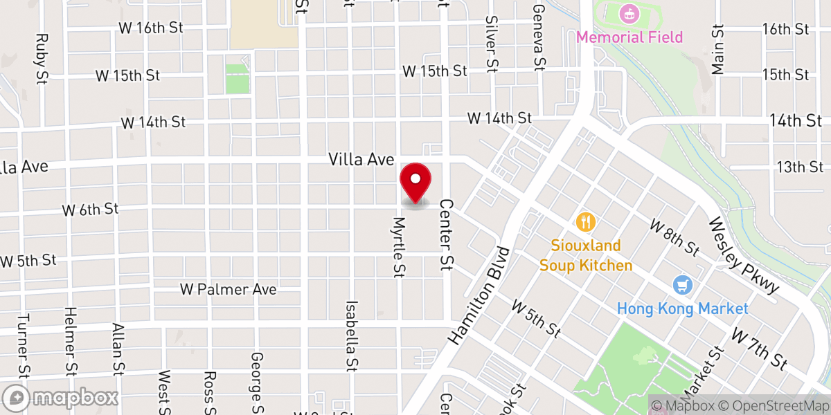 Map showing location of Tabernacle Church of God