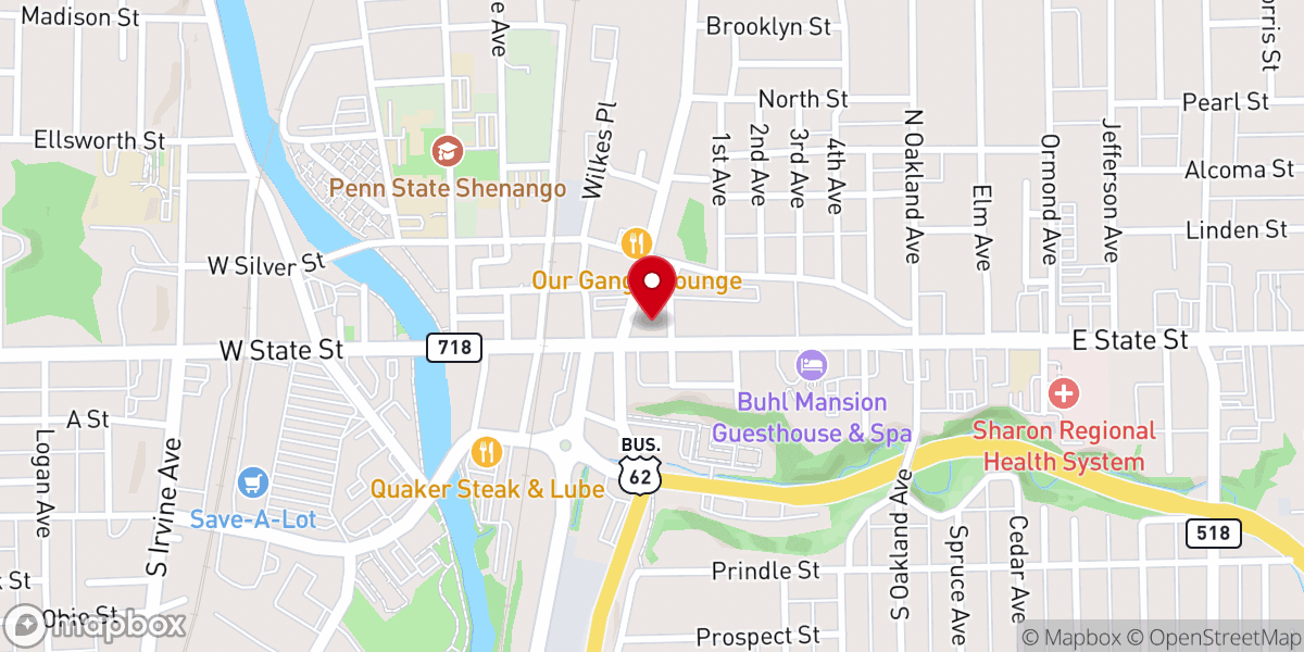 Map showing location of Covenant Presbyterian Church