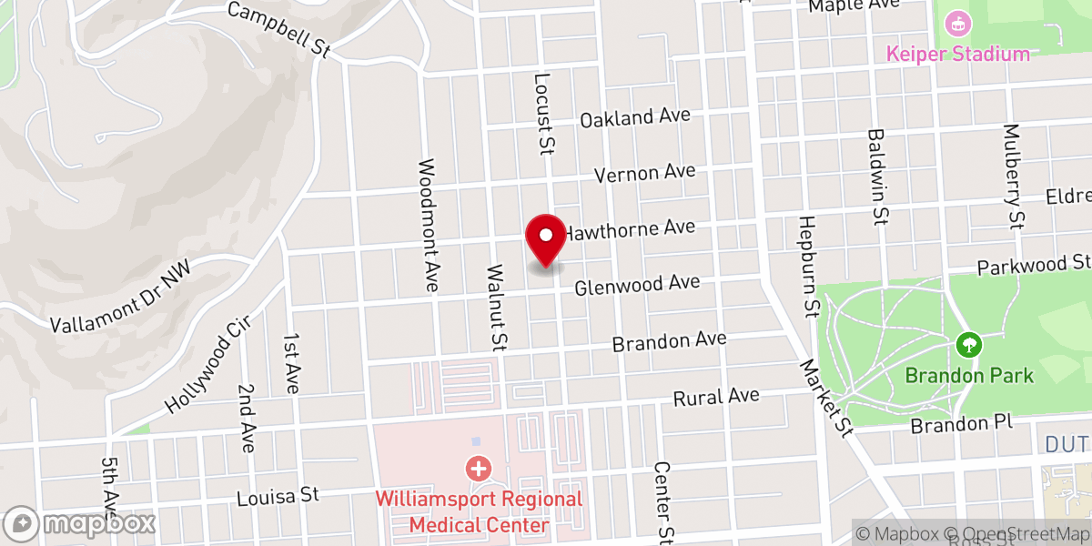 Map showing location of John H Bower Sunday School Basketball League