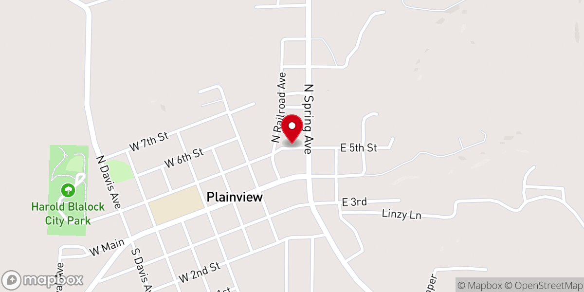 Map showing location of Plainview Church of Christ