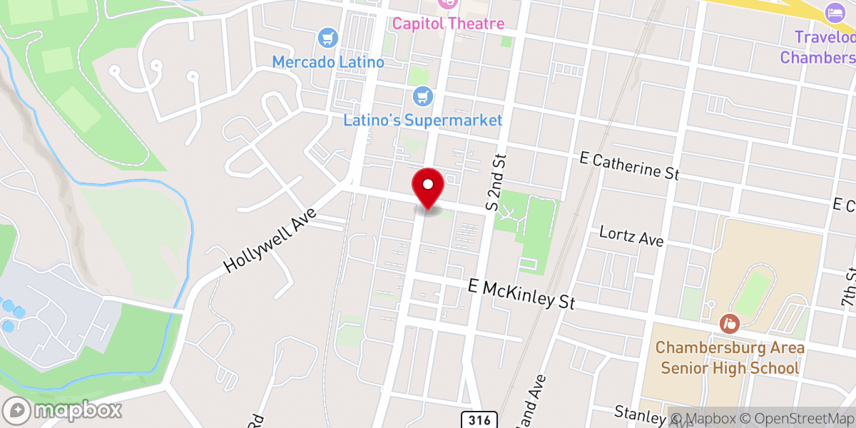 Map showing location of St James AME Church