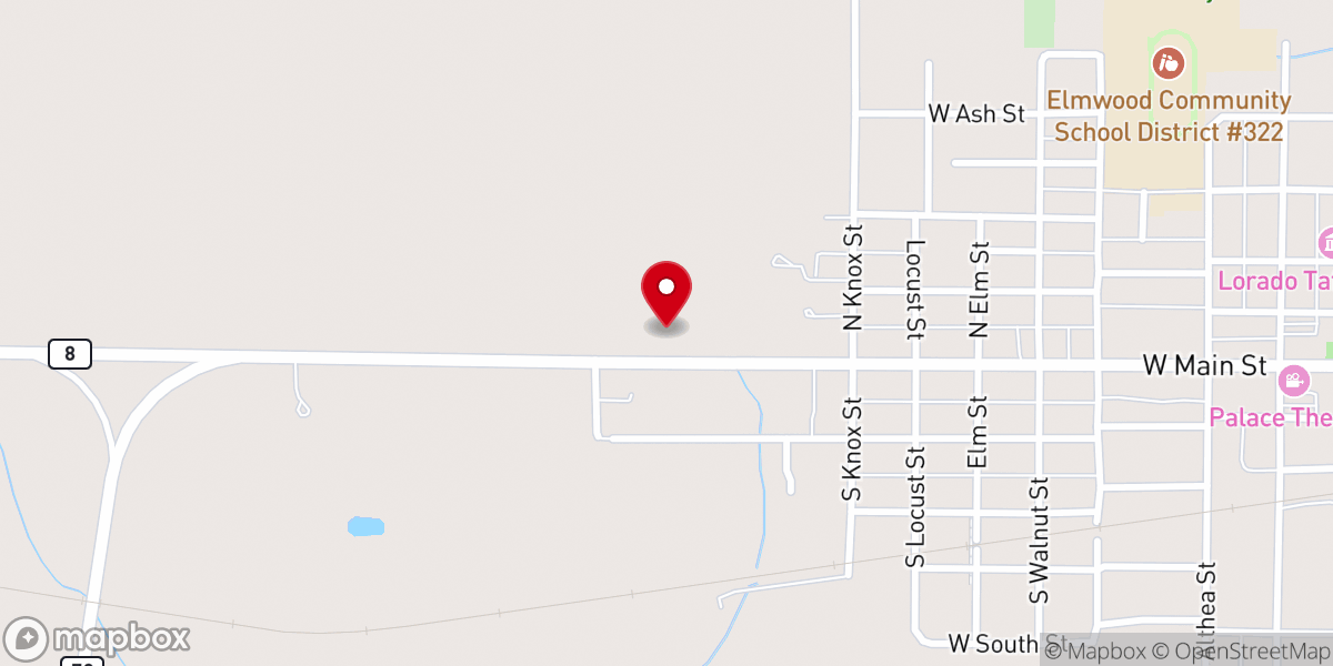 Map showing location of United Methodist Church-Elmwood