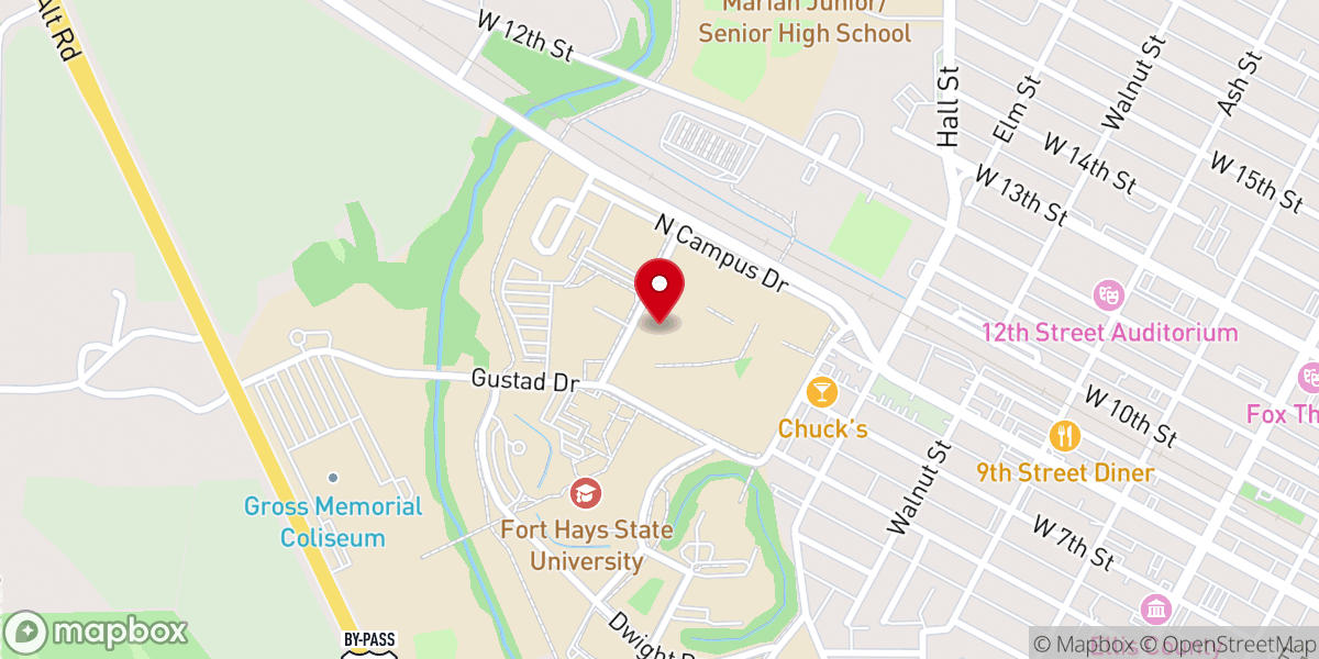 Map showing location of FHSU Memorial Union