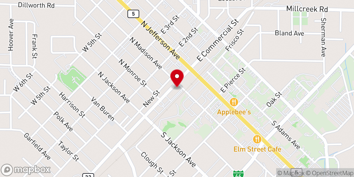 Map showing location of Reagan Church