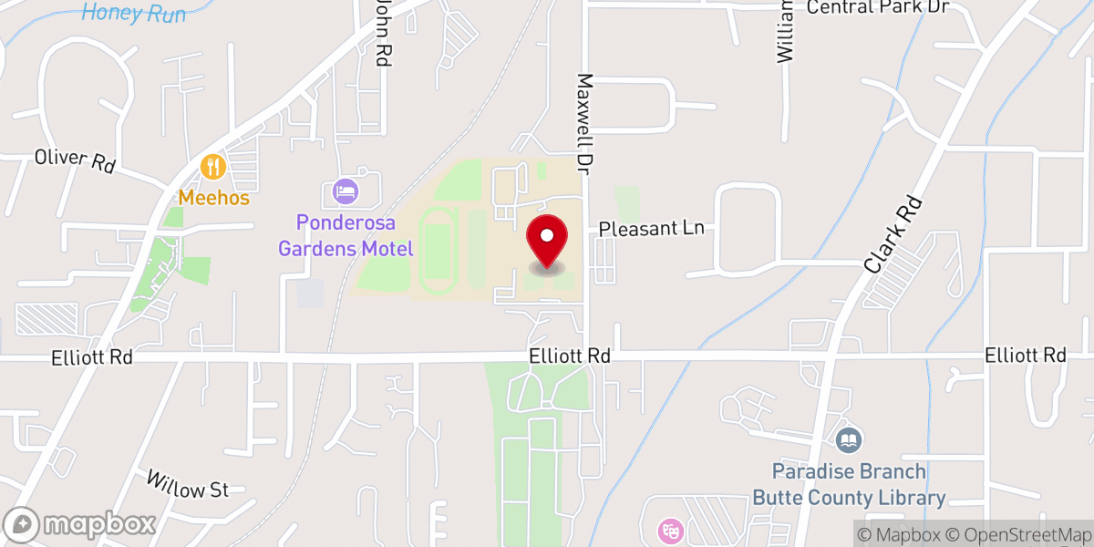 Map showing location of Paradise High School Sports Booster Club