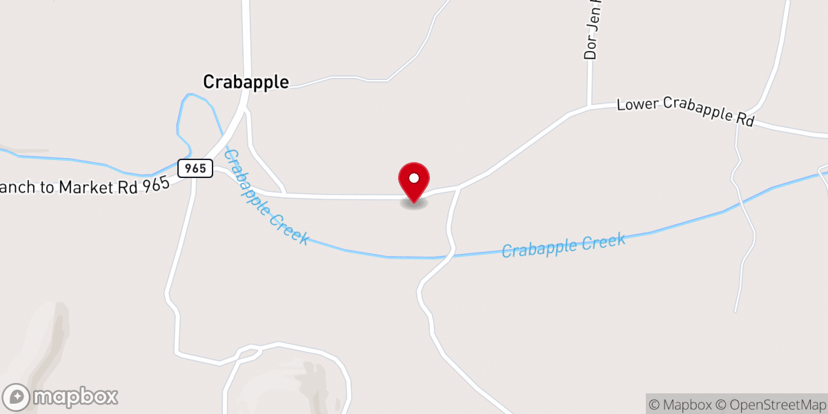 Map showing location of St. John Lutheran Church