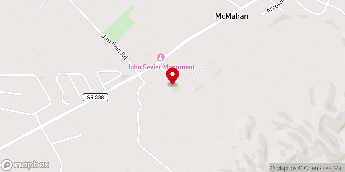 Map showing location of Boyds Creek Baptist Church