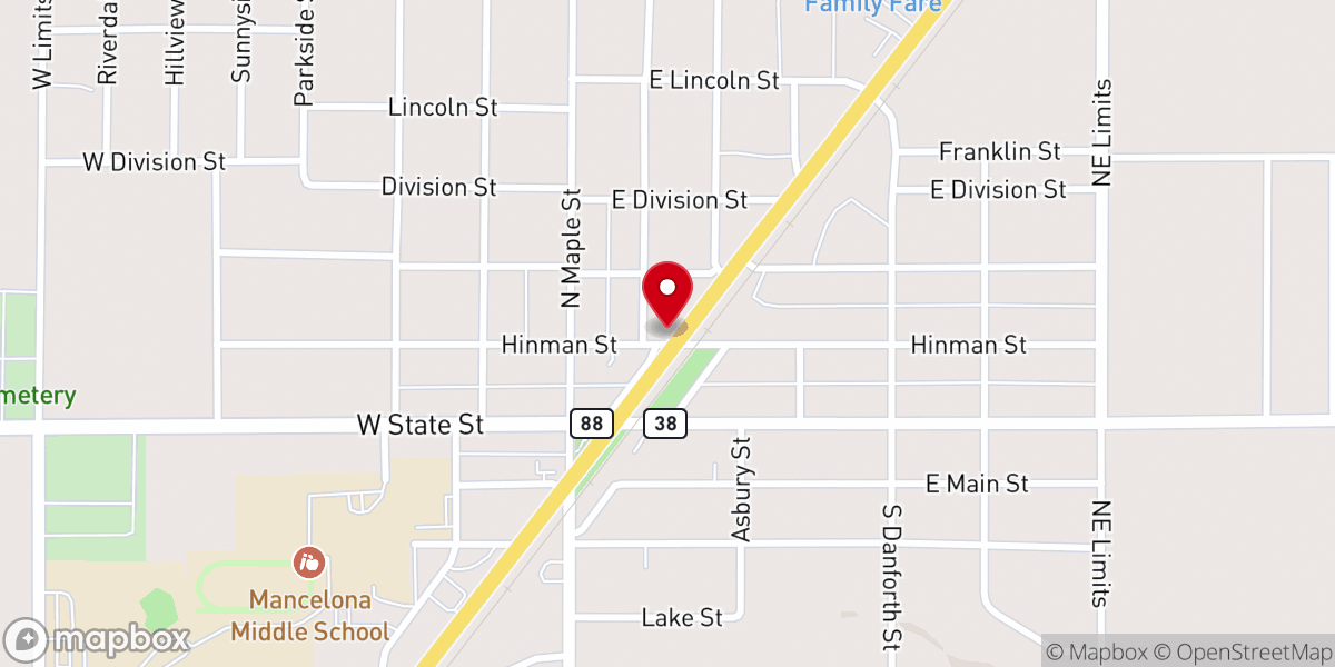 Map showing location of Mancelona United Methodist Church