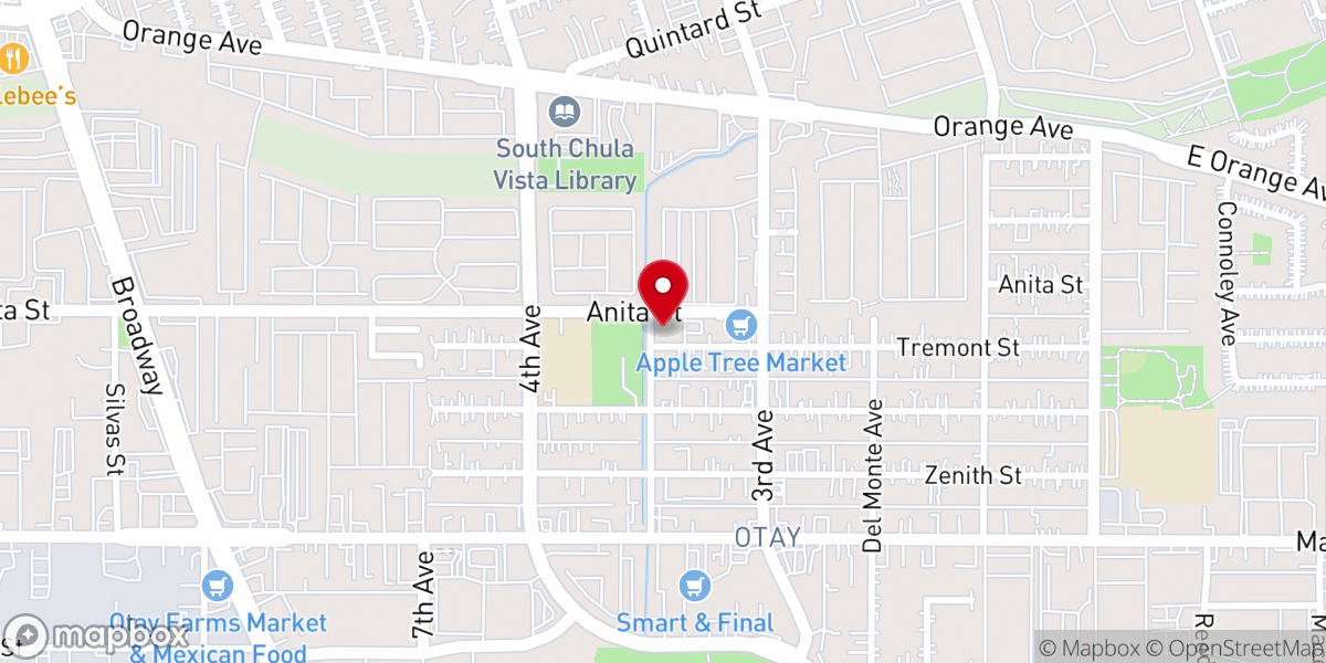 Map showing location of Our Lady of Guadalupe Church