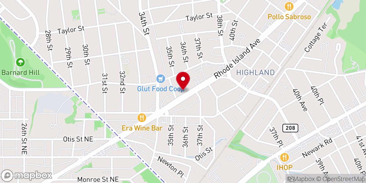 Map showing location of Buffalo Baptist Church