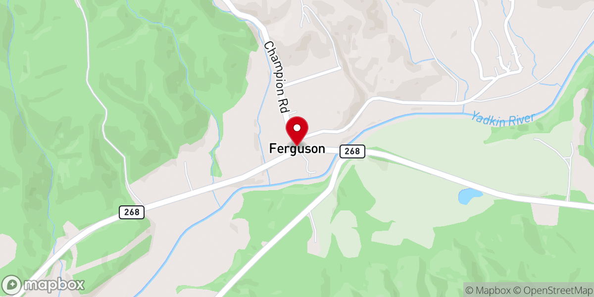 Map showing location of Ferguson