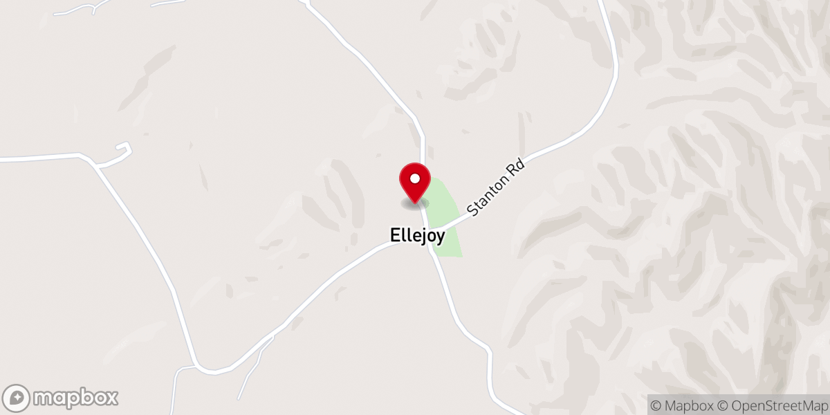 Map showing location of Ellejoy Baptist Church