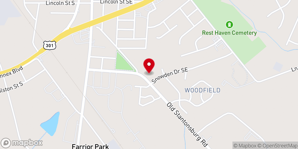Map showing location of Suggs Christian Temple Church