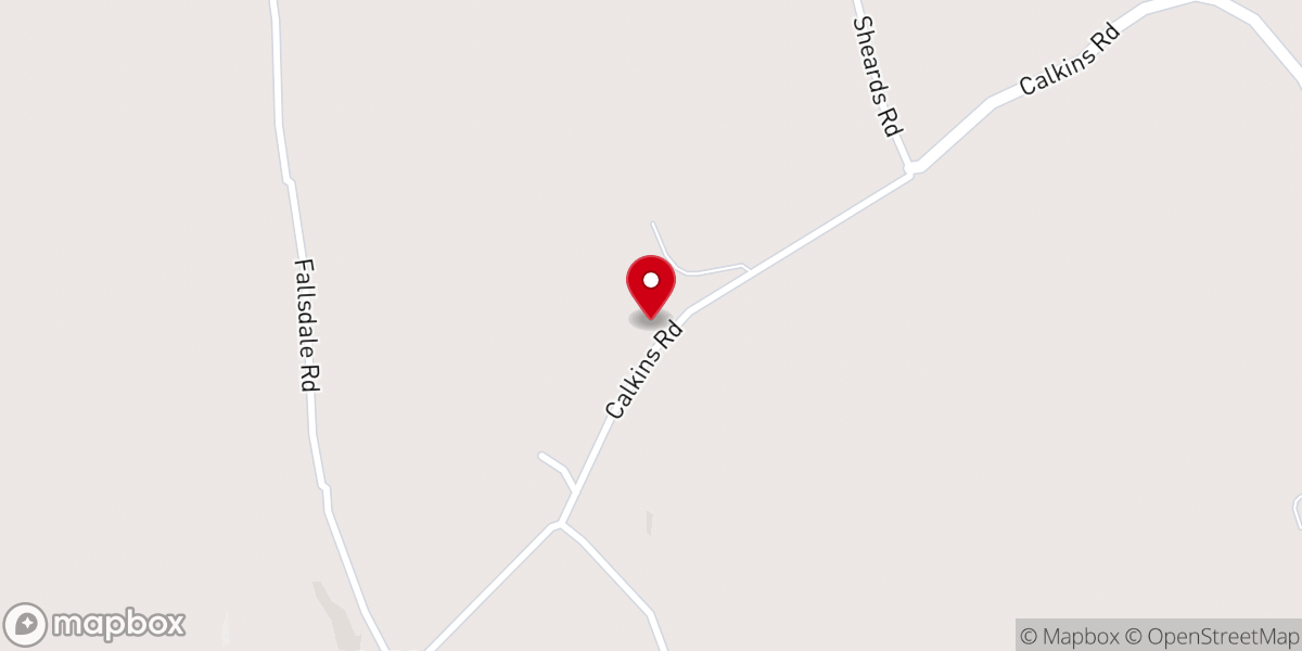 Map showing location of Calkins Union Church