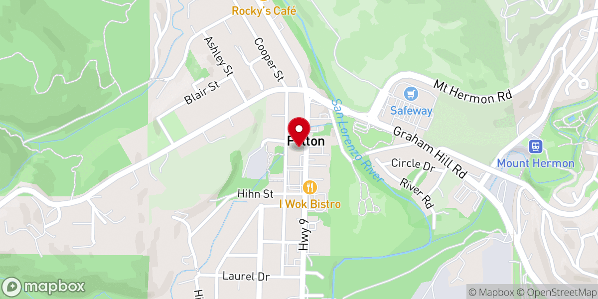 Map showing location of Felton Community Hall