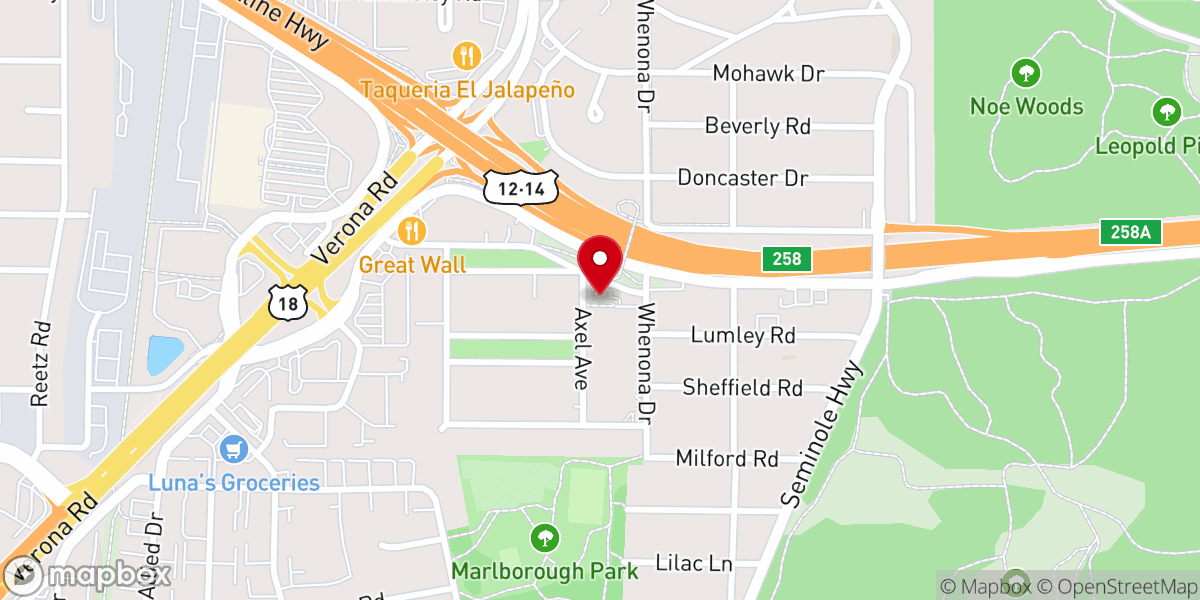 Map showing location of Second Baptist Church