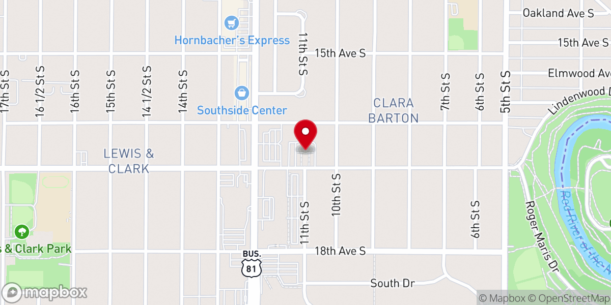 Map showing location of First Congregational United Church of Christ