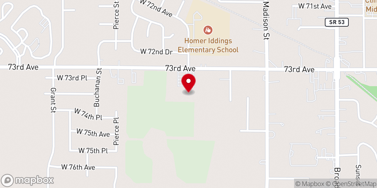 Map showing location of Our Lady Queen of Martyrs North Campus