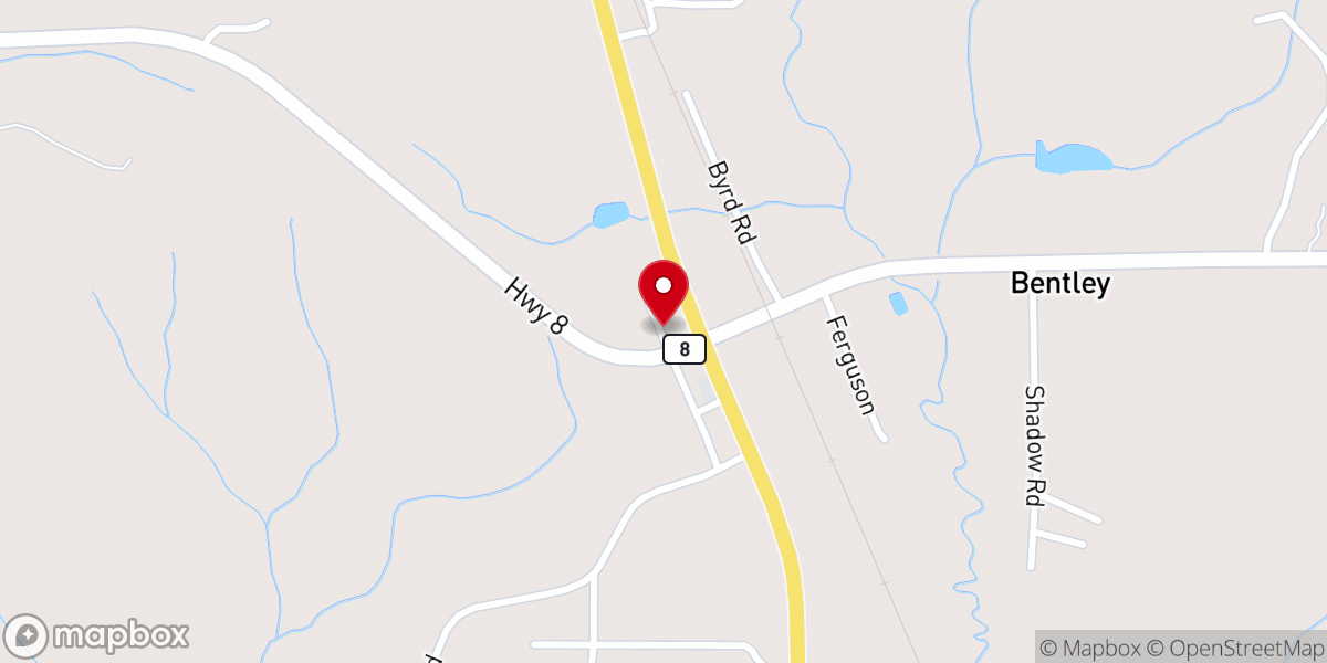 Map showing location of Bentley Church of Christ
