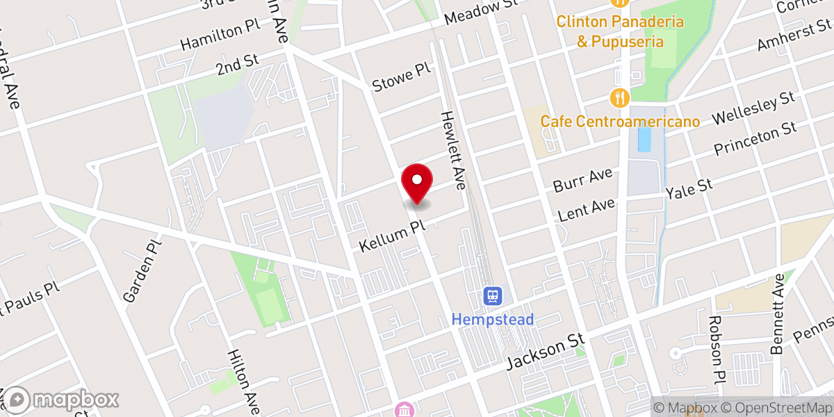Map showing location of Iglesia Evangelica Cristo Pronto Viene NY
