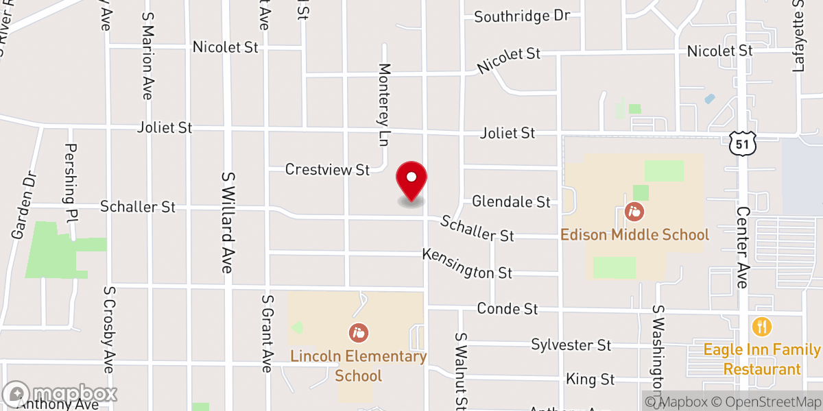 Map showing location of Oakhill Christian Church