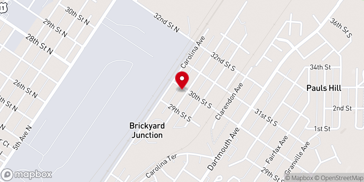 Map showing location of Brickyard Hills Church of God