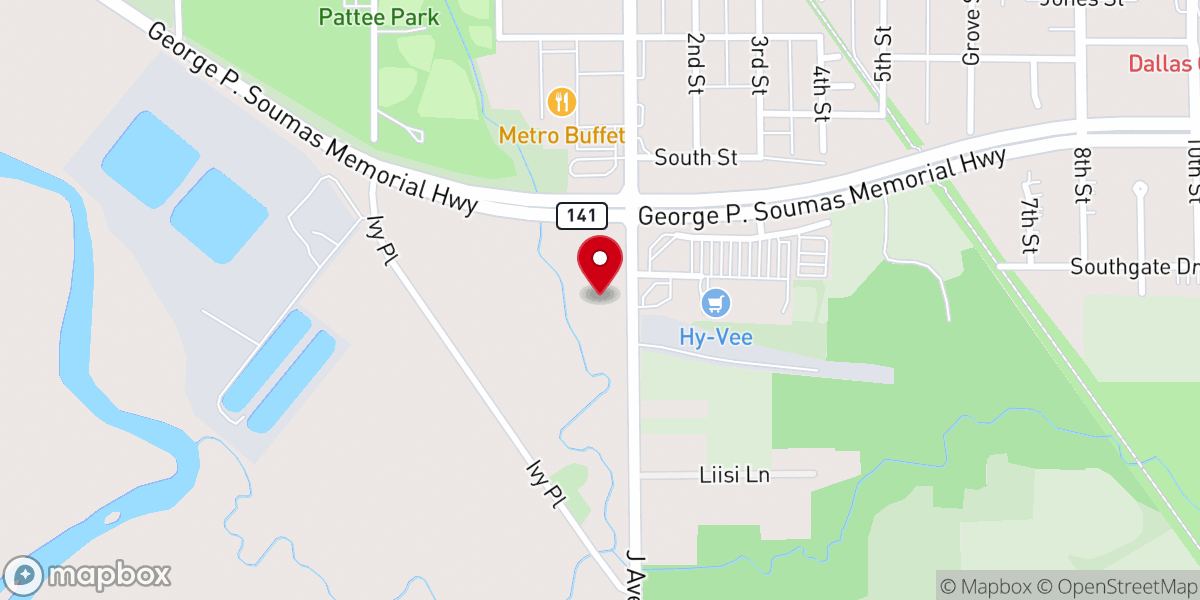 Map showing location of Heartland Church of Christ