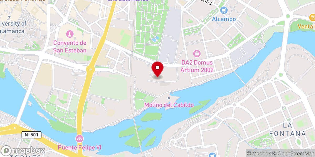 Map showing location of Ruinas del Monasterio de La Victoria