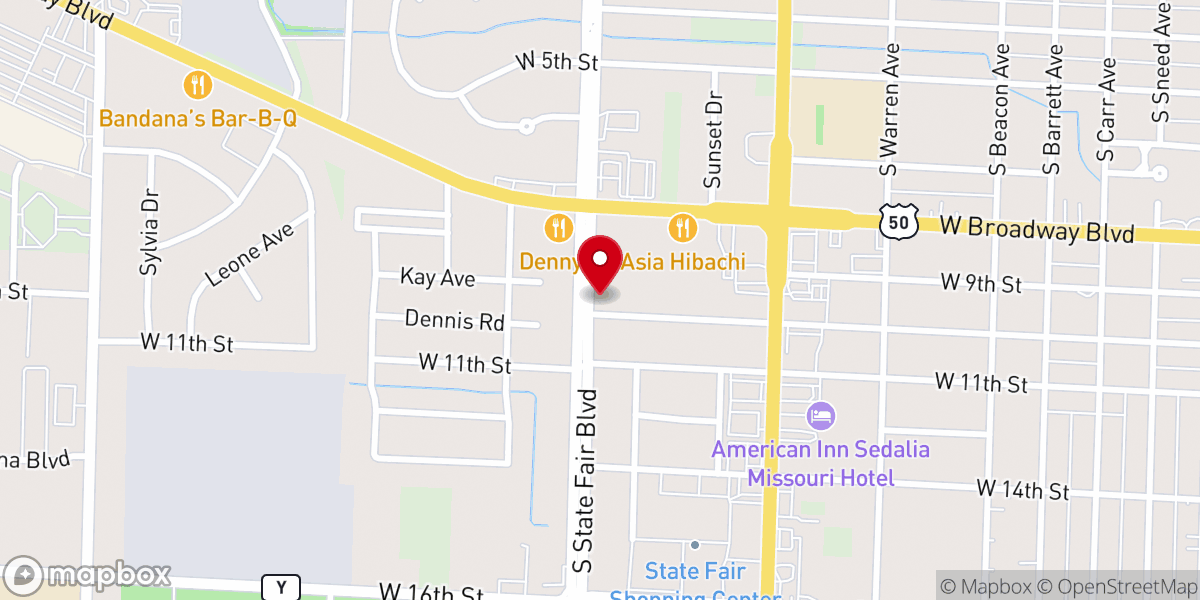 Map showing location of Living Waters Assembly of God
